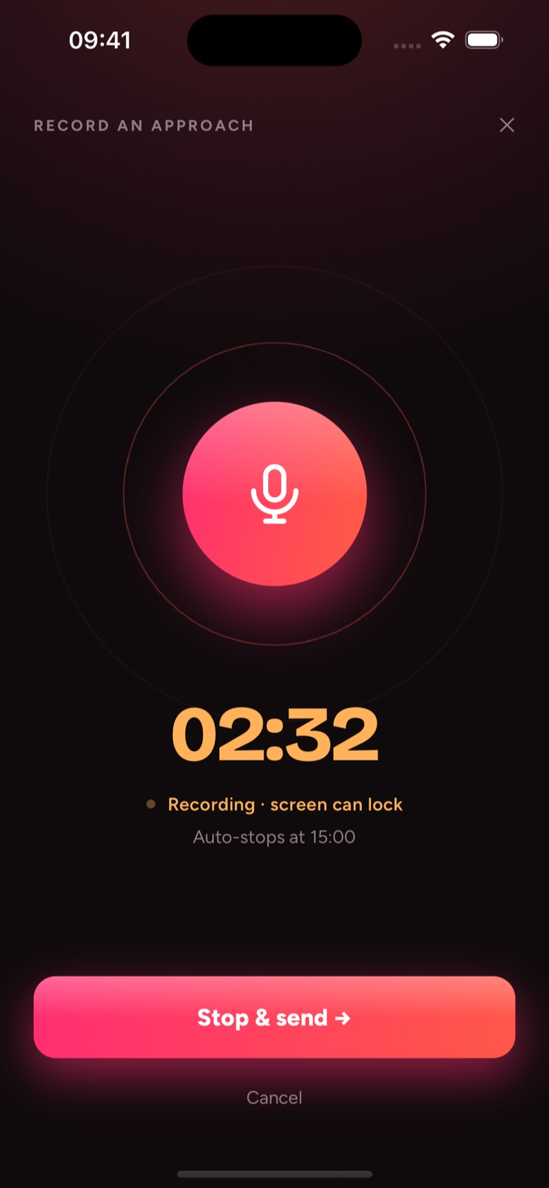Recording in progress: phone in your pocket, the clock running