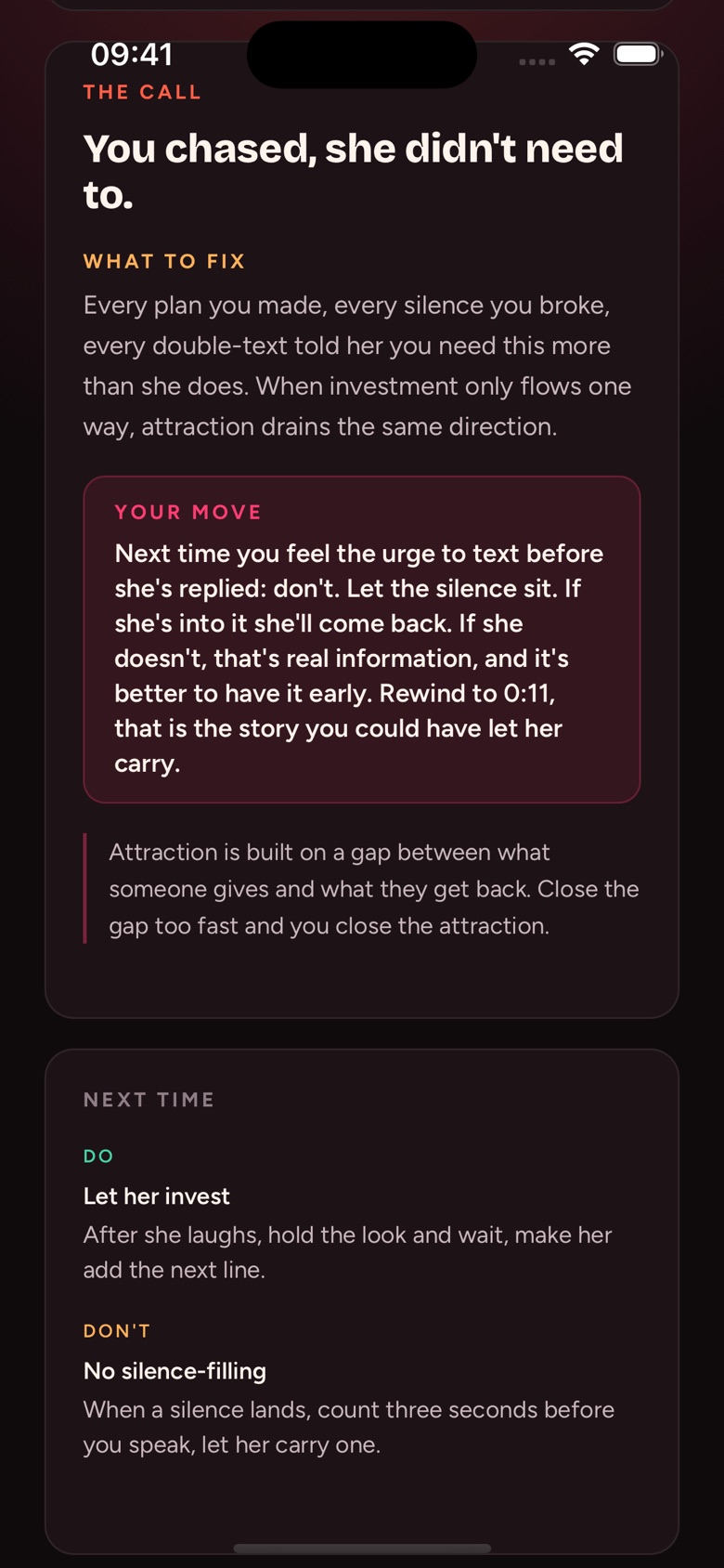 The bottom of the replay: what to fix, your move, and the do and don't for next time